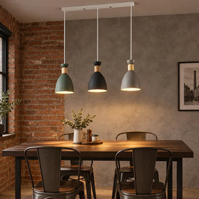 Nordic Wooden Metal Pendant Light Fixture for Kitchen Island