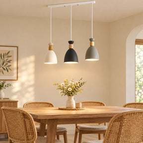 Nordic Wooden Metal Pendant Light Fixture for Kitchen Island