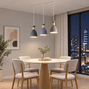 Nordic Wooden Metal Pendant Light Fixture for Kitchen Island