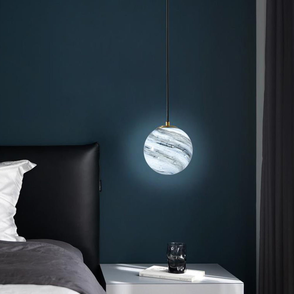 Creative Planet Glass Pendant Light For Bedroom