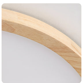 Modern Wood Flush LED Ceiling Lights Round Shape
