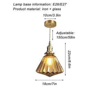 Brass Glass Ceiling Pendant Lights For Kitchen