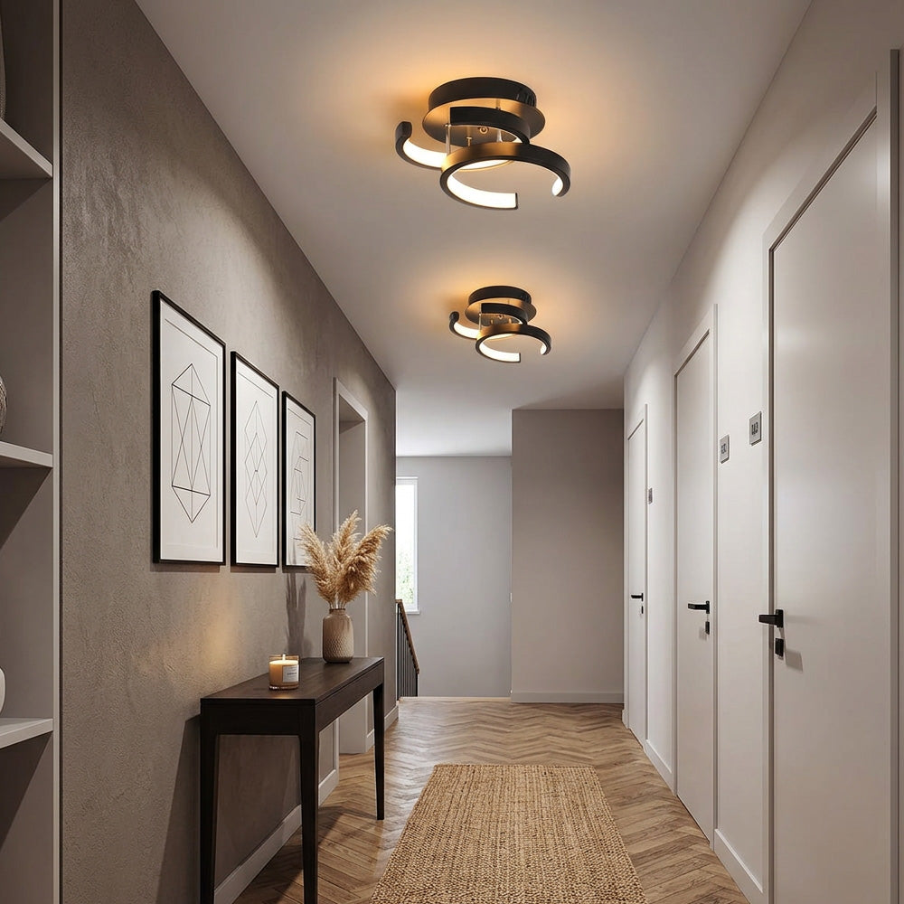 Nordic Semi-Flush LED Ceiling Light For Living Room Bedroom Hallway