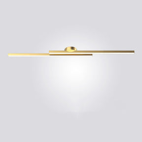 Modern Aluminum Long Strip Semi Flush Mount LED Ceiling Light For Living Room