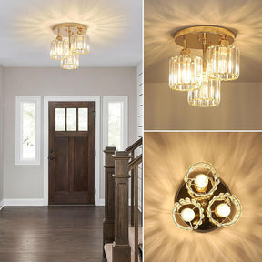 Modern Crystal Semi Flush Bedroom Ceiling Lights