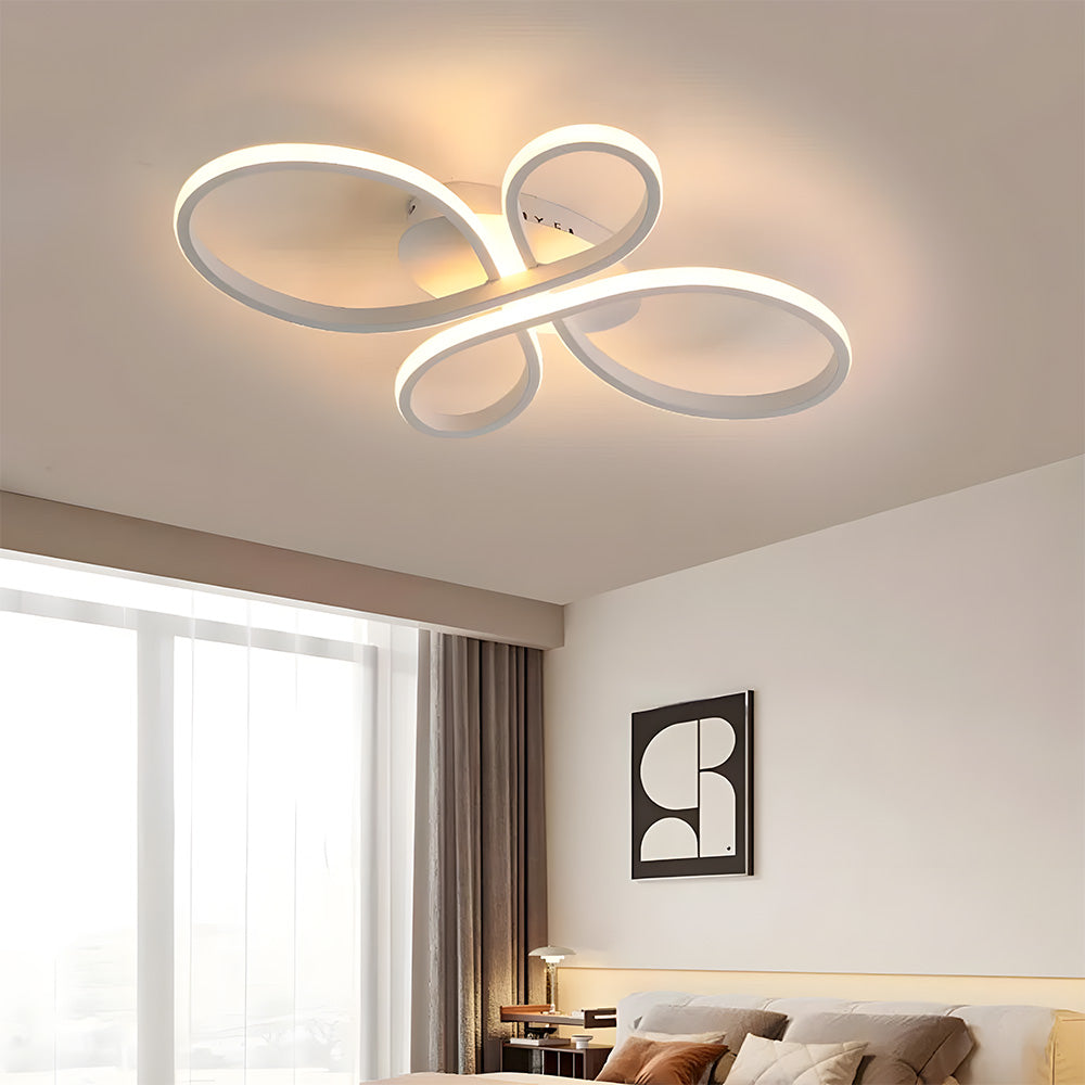 Modern Atmospheric Bow Metal LED Ceiling Light For Living Room