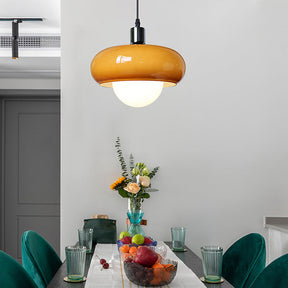 Bauhaus Dome Simple Coffee Glass Pendant Light