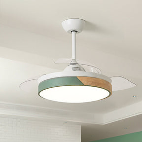 Acrylic Macaron Restaurant Simple Ceiling Fan With Light