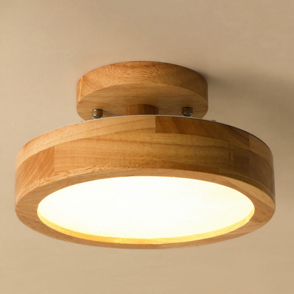 Retro Wood LED Ceiling Light For Living Room