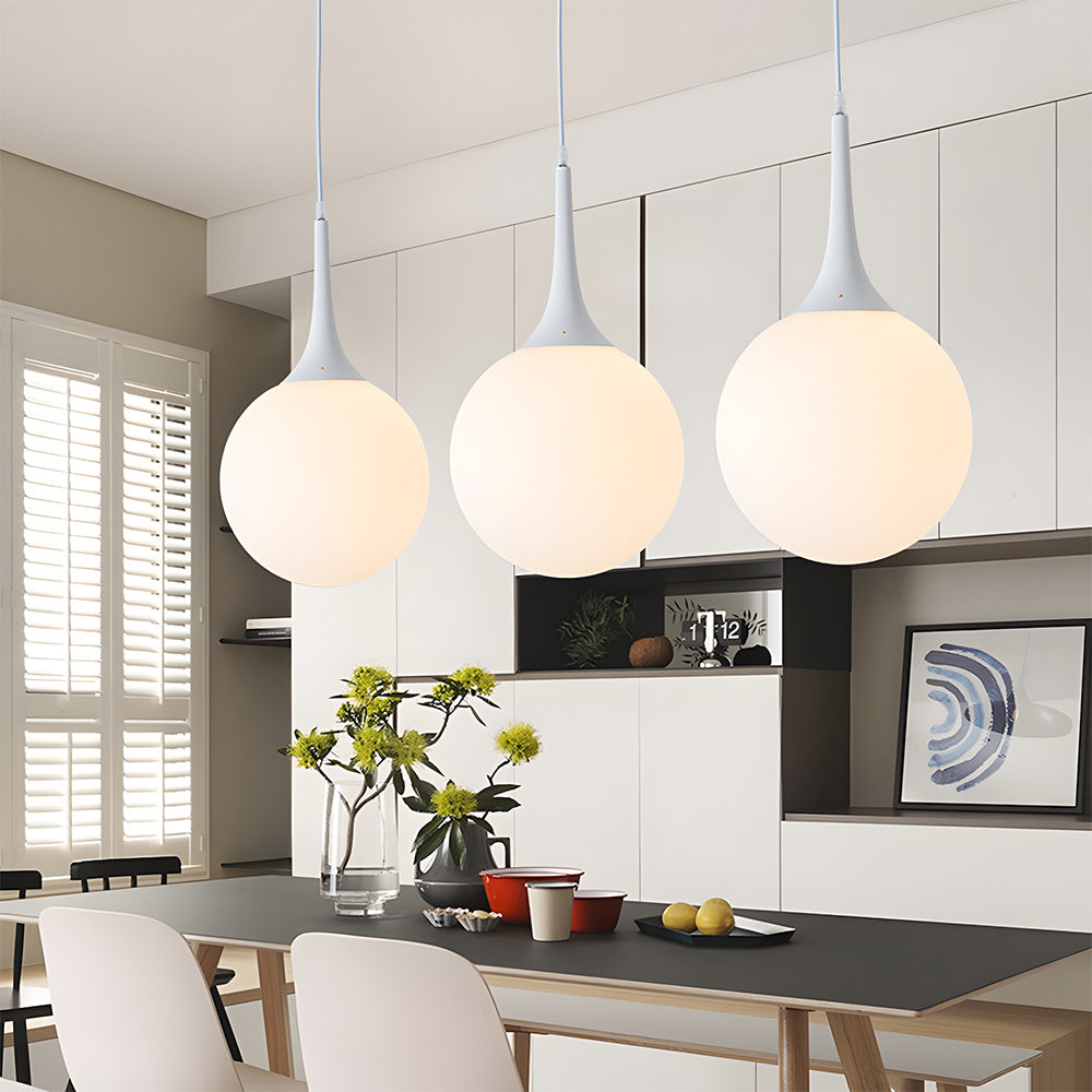 Globe Pendant Light, Modern Spherical Chandeliers for Dining Area Kitchen