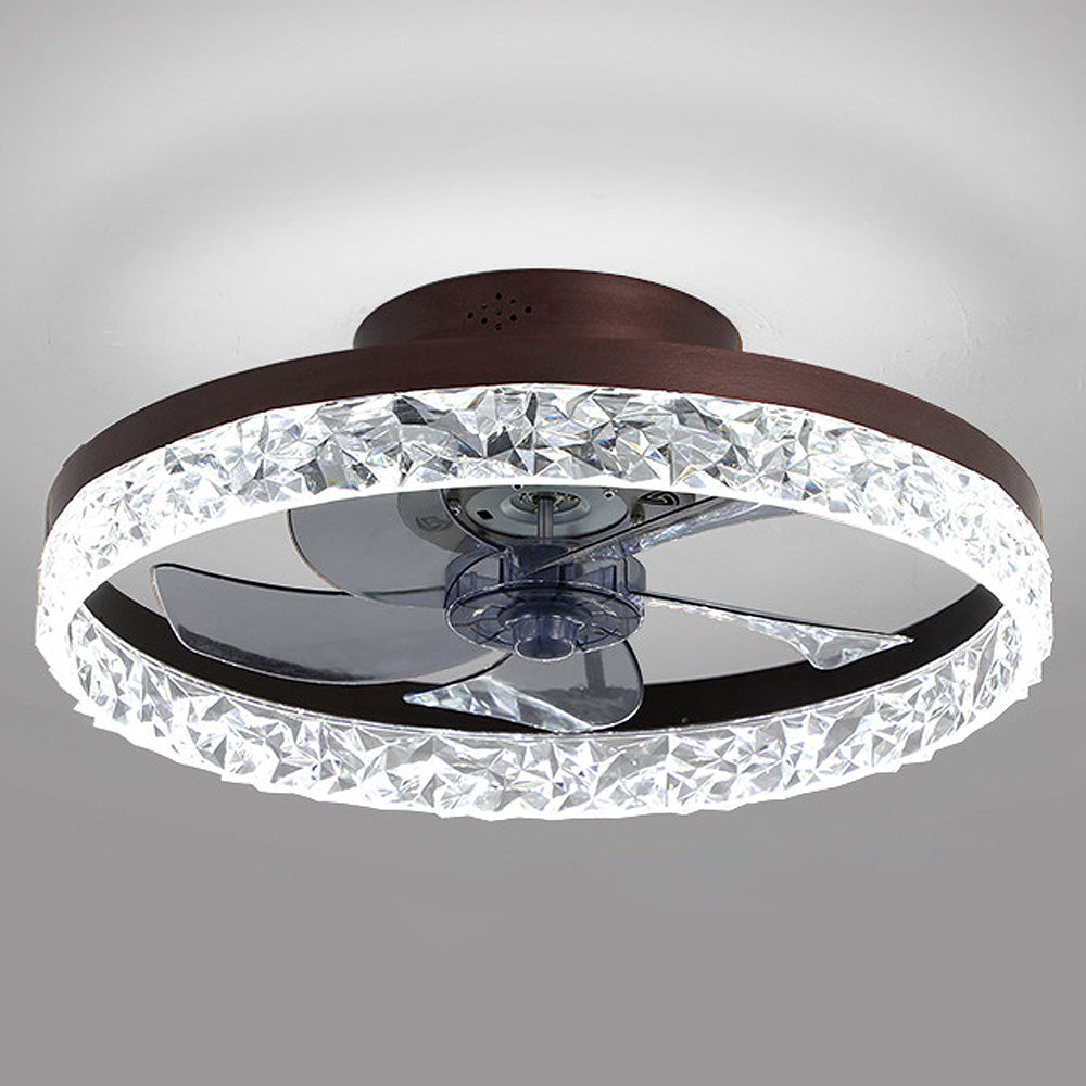 Modern Round Hardware Ceiling Fan With LED Light