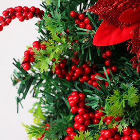 Refined Red Christmas Wreath Ornament With LED Christmas Lightings