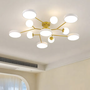 Modern Multi Arm Glass LED Flush Mount Ceiling Lights for Living Room
