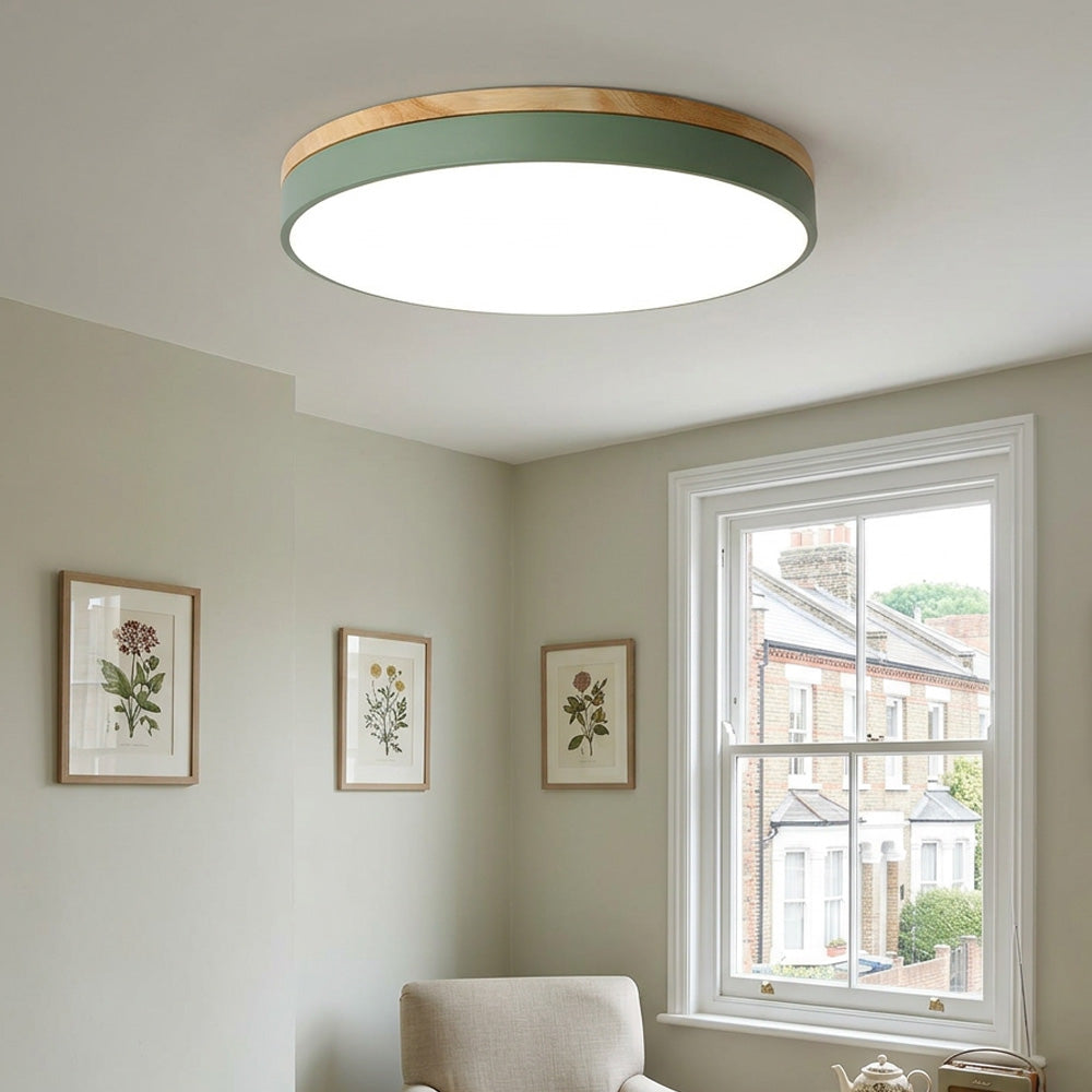 Aria Wood Flush Mount Ceiling Lamp