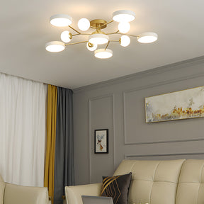 Modern Multi Arm Glass LED Flush Mount Ceiling Lights for Living Room