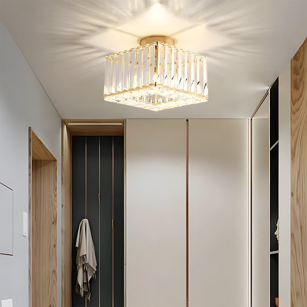 Crystal Semi Flush Mount Ceiling Light for Hallway 23cm E27
