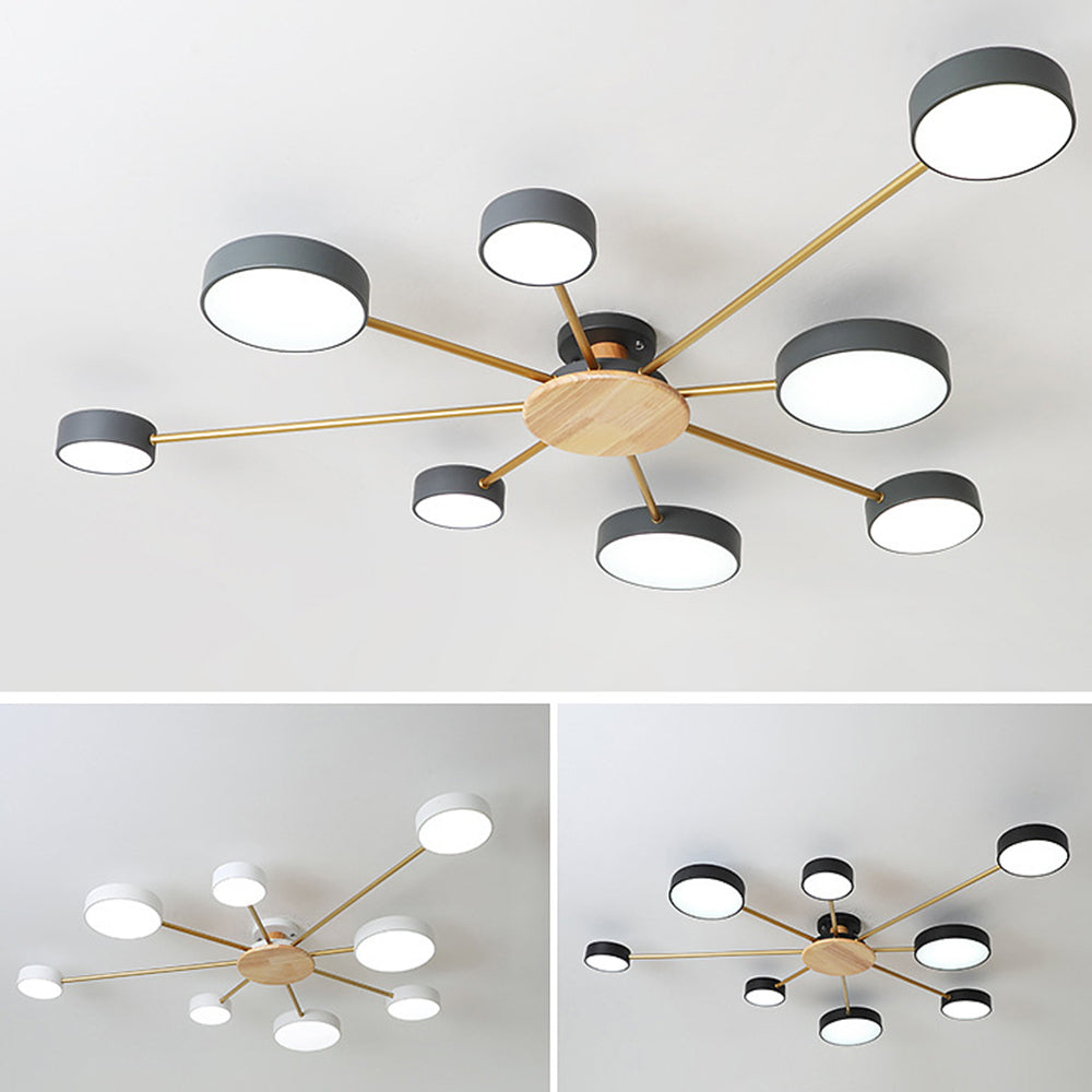 Multi Bulbs Round LED Bedroom Ceiling Light