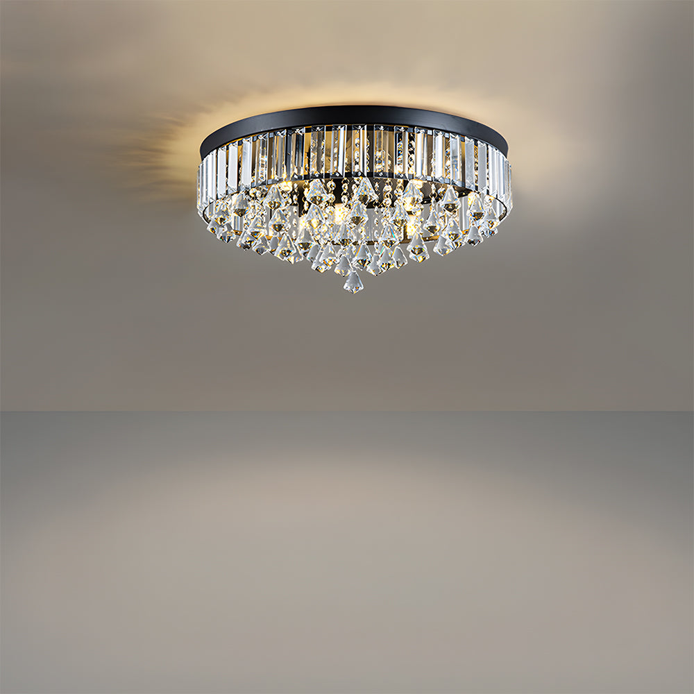 Modern Crystal Ceiling Light Fixture Flush Mount Ceiling Lights for Living Room