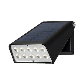 IP54 Waterproof Black Solar Powered Outdoor Wall Lights, Dusk-to-Dawn