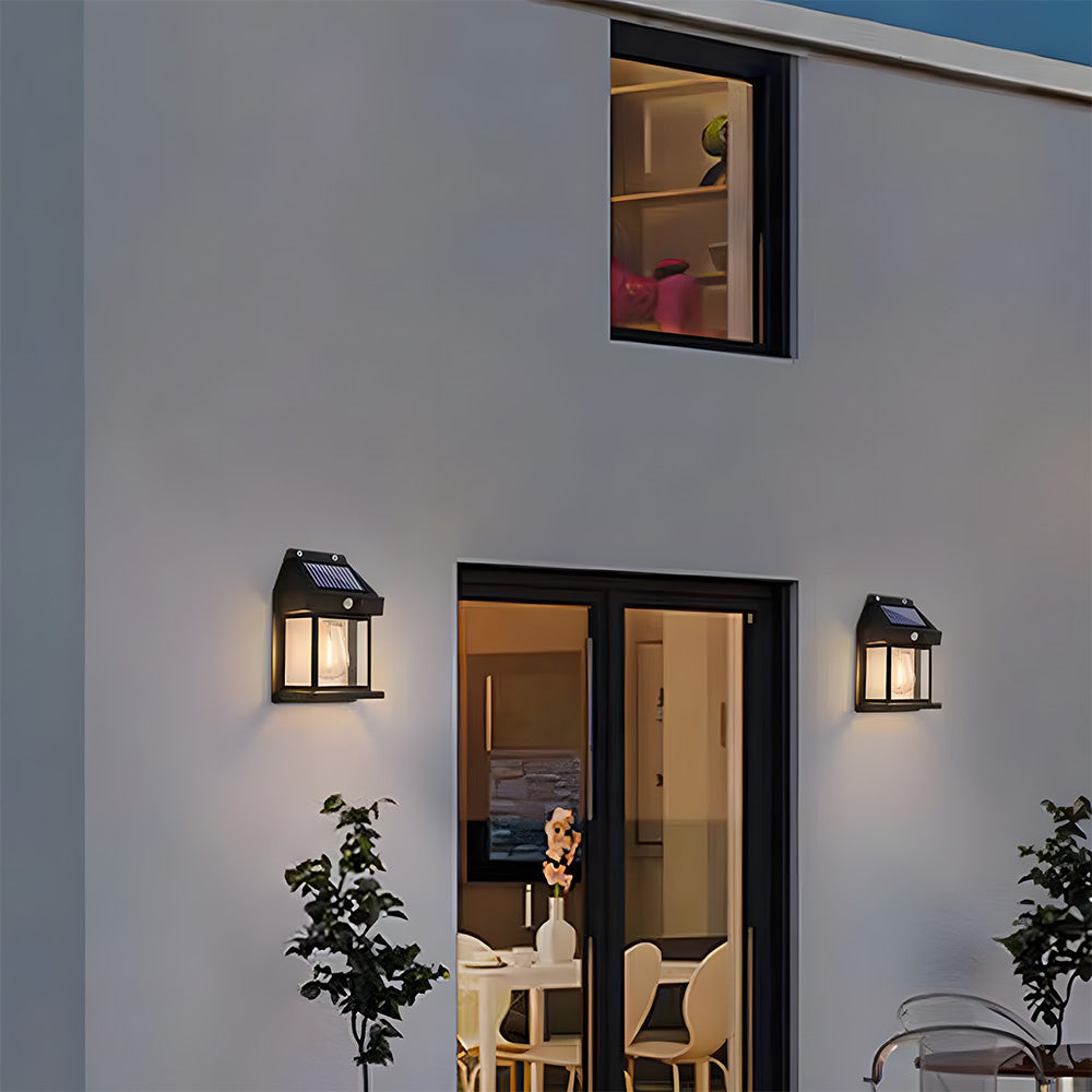 Solar Outdoor Lights Exterior Front Porch PIR Sensor Security Outdoor Wall Light