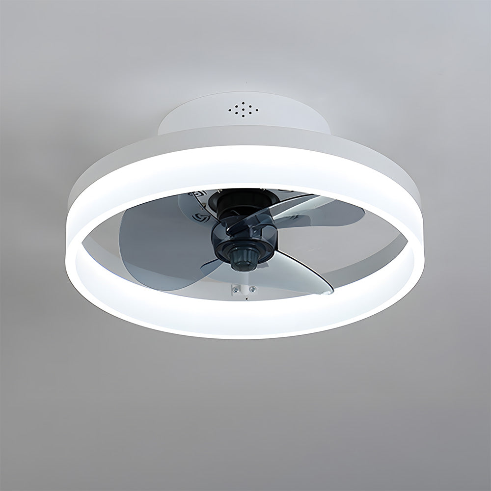 Modern Low Profile Ceiling Fan with Light 6 Speeds Reversible DC Motor Fan Light