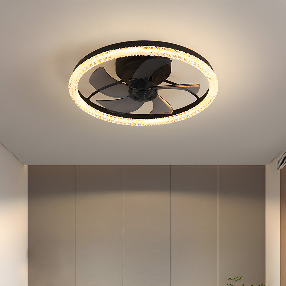 LED Dimmable 6-Speed Adjustable Reversible Ceiling Fan Light for Bedroom