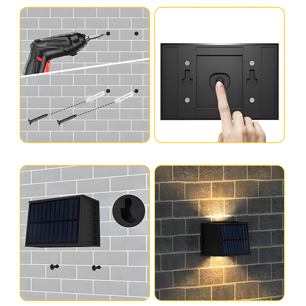 LED Solar Lights for Outdoor Wall, IP65 Waterproof Outdoor Wall Lights