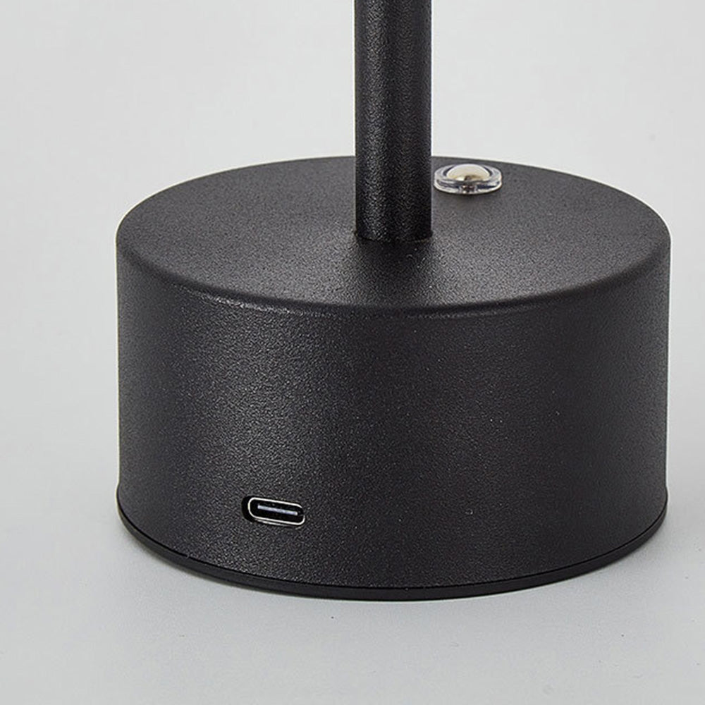 Modern I-Shaped Metal Rechargeable Dimmable Touch Table Lamp for Bedroom Tea Room