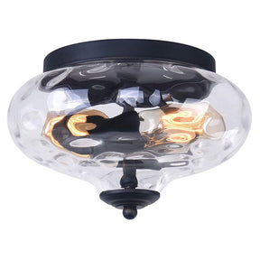 Modern Luxury Hammered Glass Flush Mount Ceiling Light for Entryway
