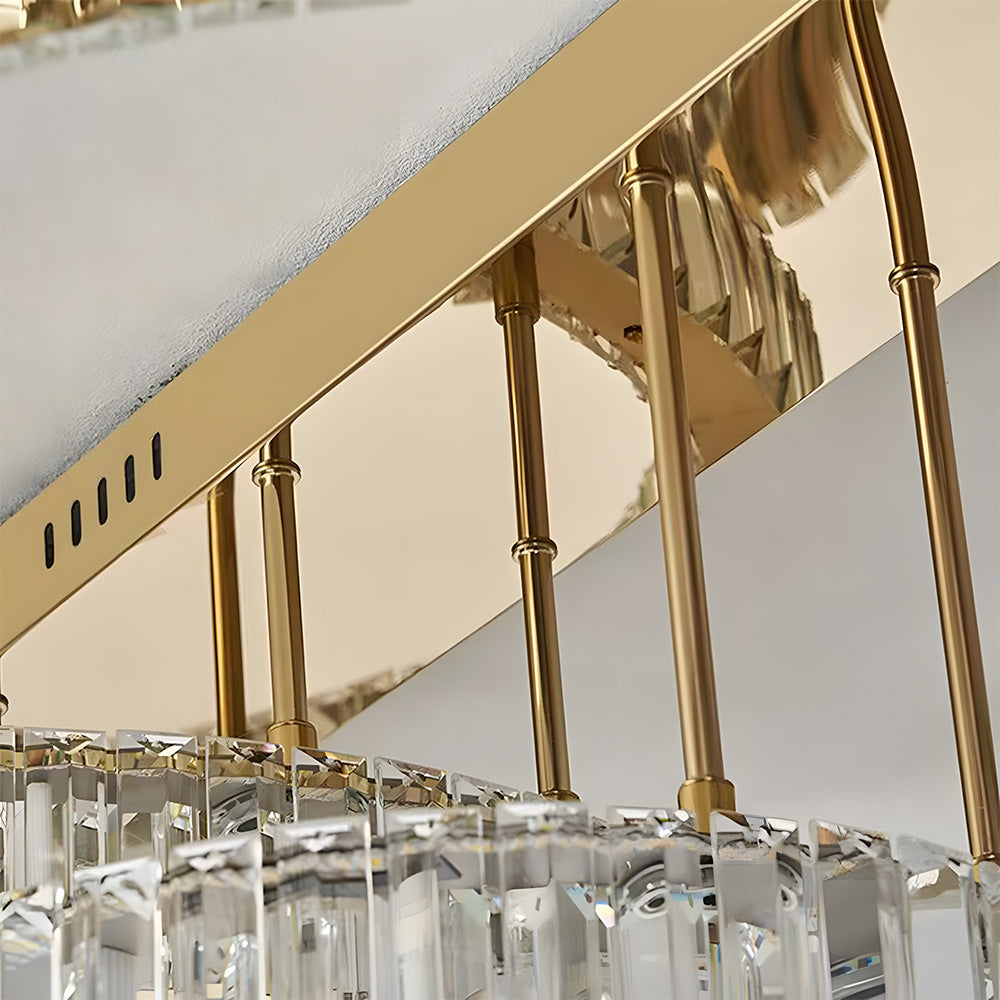 Modern Crystal Ring Chandelier - Gold LED Flush Mount Ceiling Lights