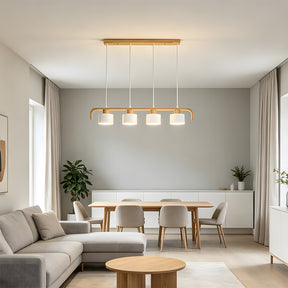 Modern Iron Wooden Pendant Lights for Kitchen Island Dining Room