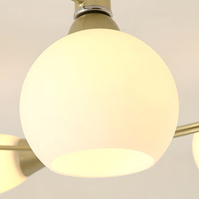 Modern Creative Ceiling Light Semi Flush Mount with White Glass Shade
