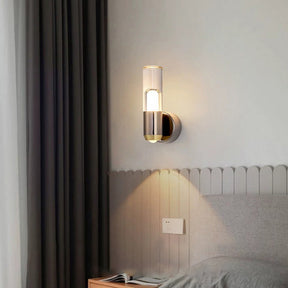 Clear Contemporary Cylinder Wall Lamp