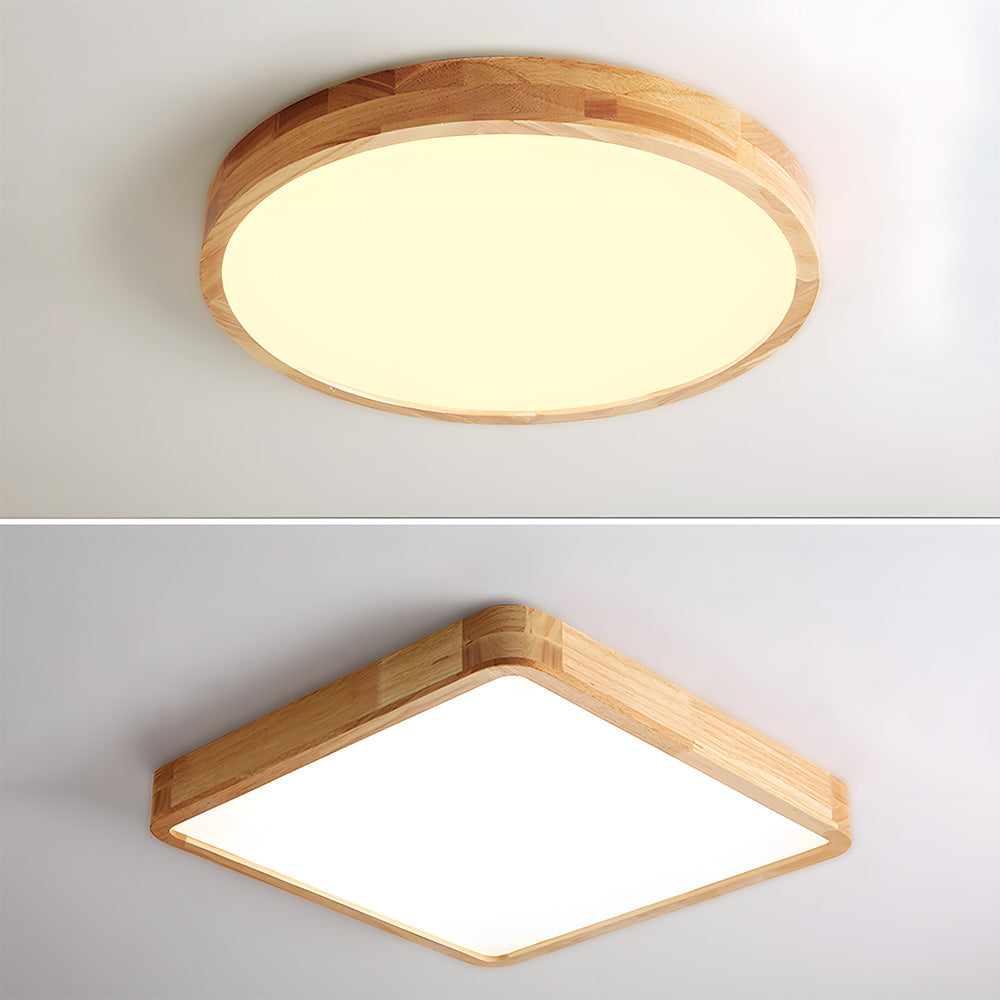 Ultra-thin Wood LED Flush Mount Ceiling Lamp