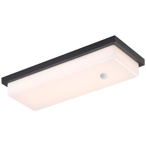 IP65 Rectangular Motion Sensor Aluminium PC Outdoor Ceiling Light for Entryway