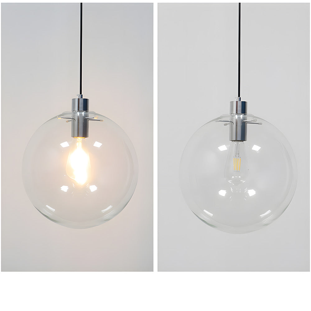 Industrial Vintage Transparent Glass Island Pendant Lights