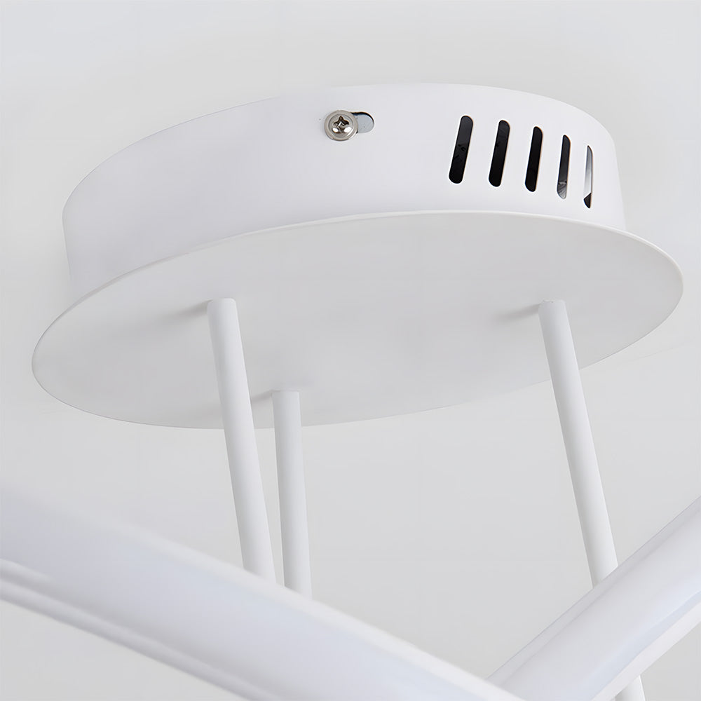 Modern LED Spiral Semi Flush Mount Ceiling Light for Living Room Hallway Kitchen