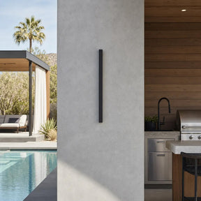 Modern Minimalist Black LED Linear Outdoor Wall Lamp