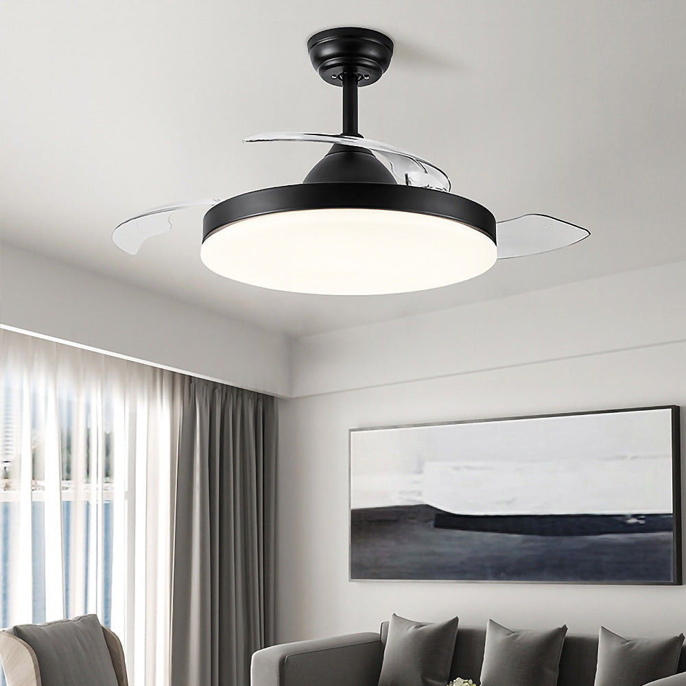 Simple Low Profile Bedroom Ceiling Fan With LED Light