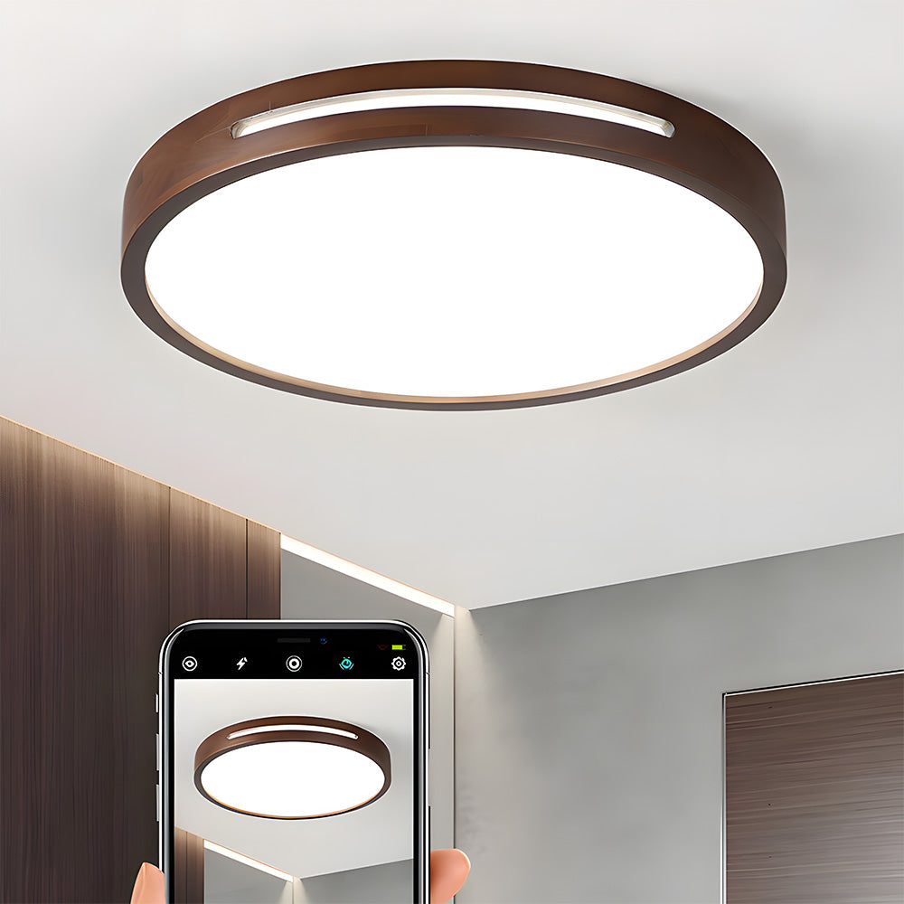 Modern Brown Wood LED Living Room Ceiling Lights