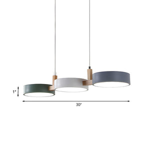 Contemporary Metal Cylinder Multi Light Nordic Pendant Light