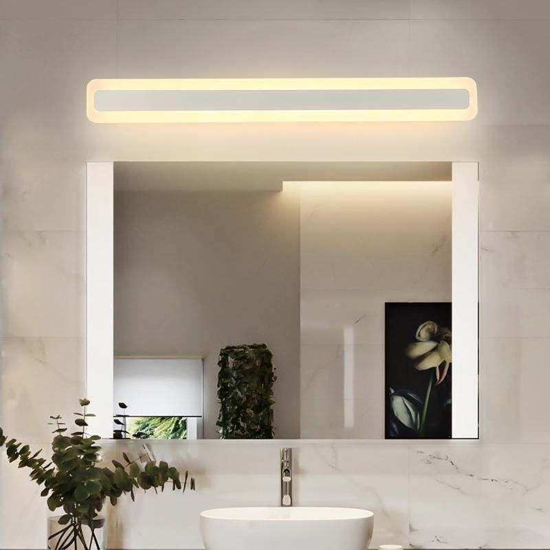 Gold Metal Modern Simple Long Mirror Bathroom Wall Lighting