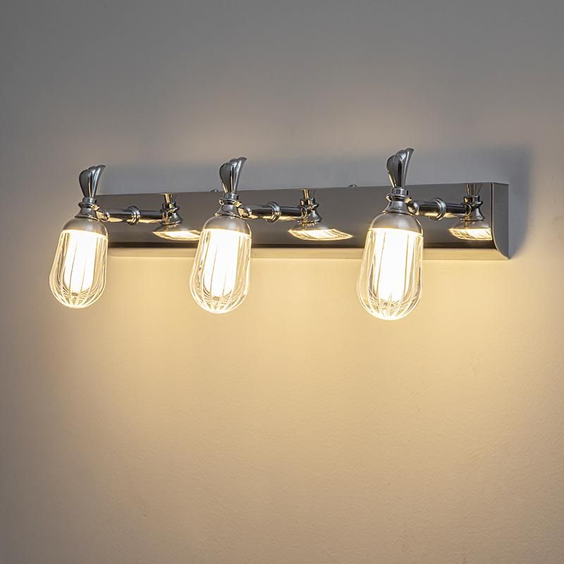 Silver Metal Simple Long Bathroom Wall Lights