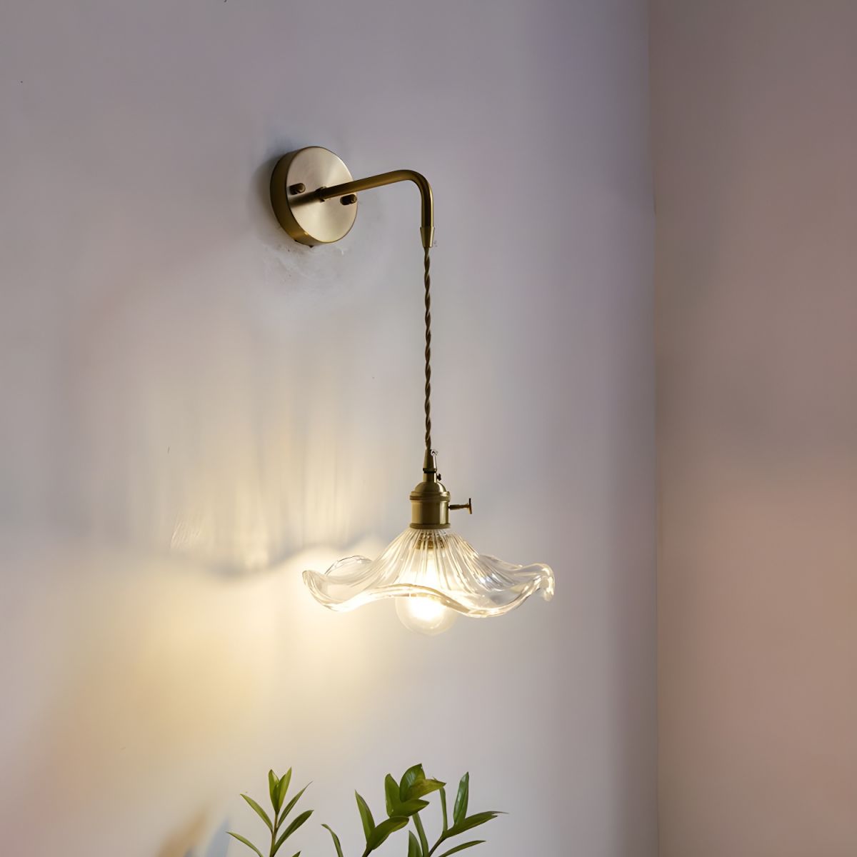 Contemporary Glass Wall Light for Bedroom, Living room