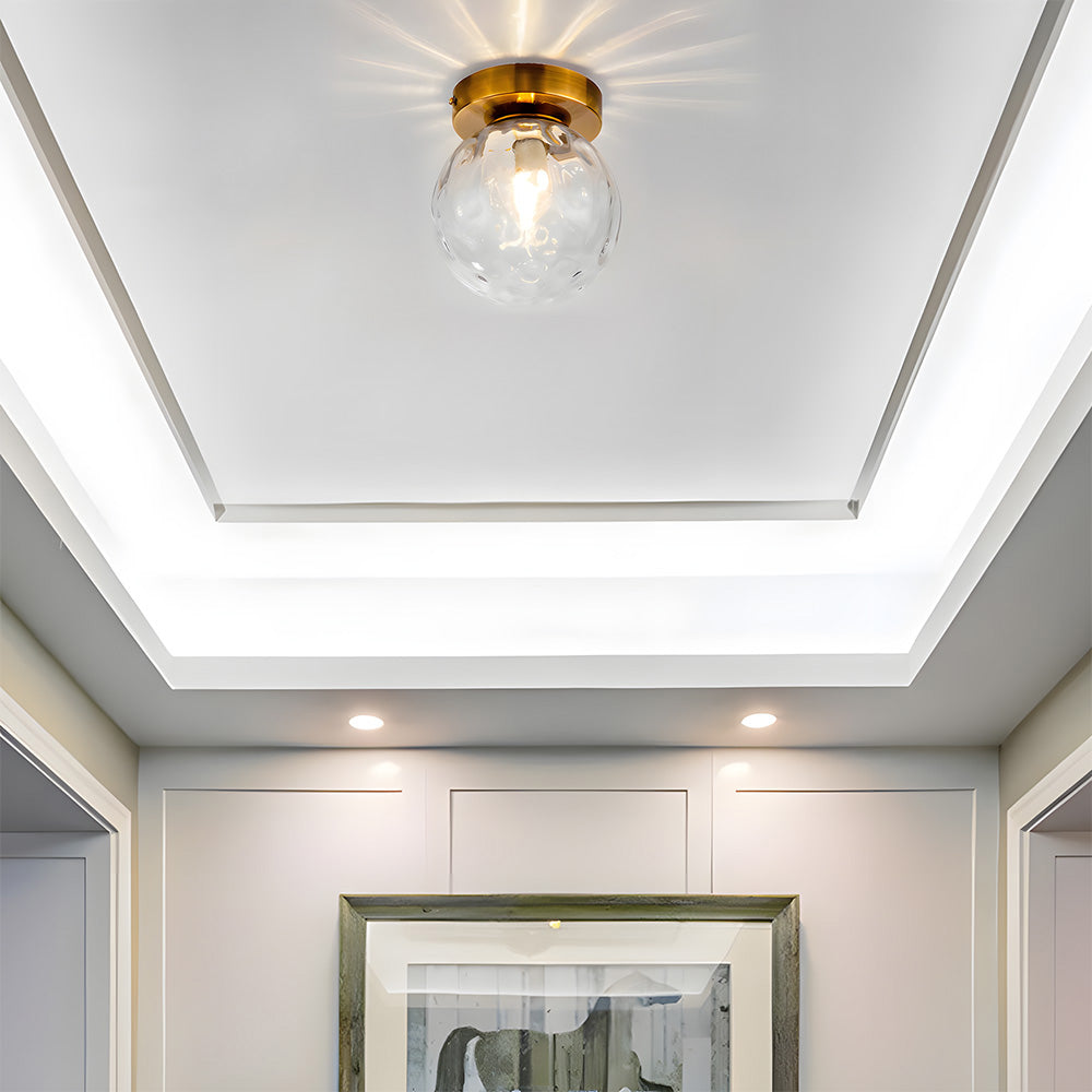 Modern Glass Globe Hallway Light Fixture for Porch Entryway