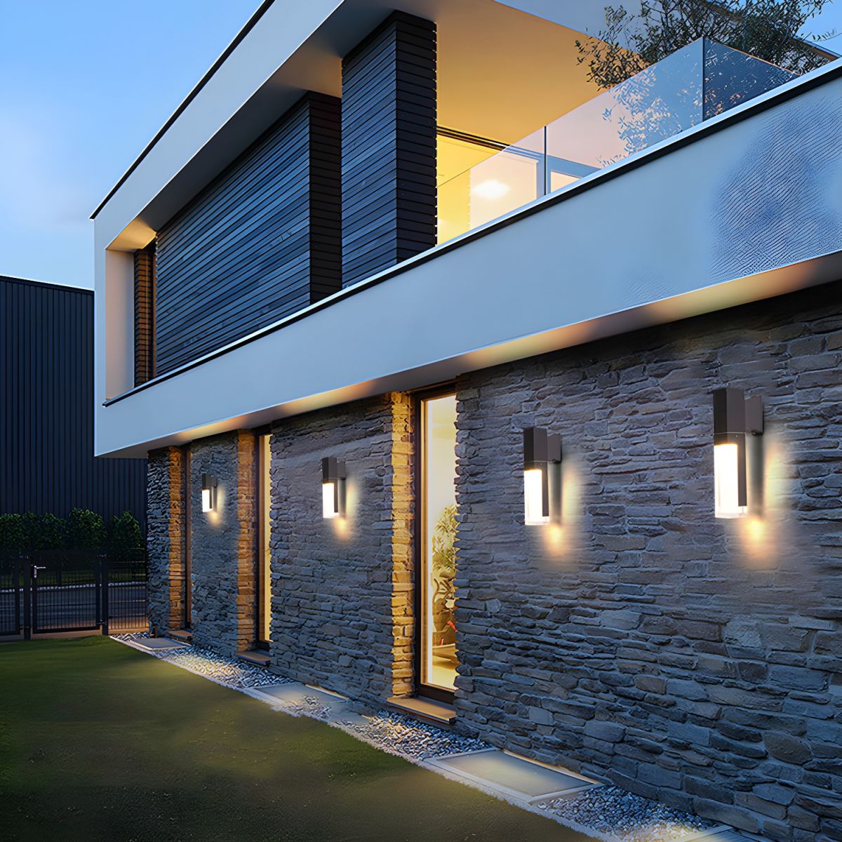 IP65 Contemporary Aluminum Black LED Outdoor Wall Lights