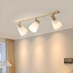 Modern Rotatable Wood Minimal Decor Track Lighting For Hallway