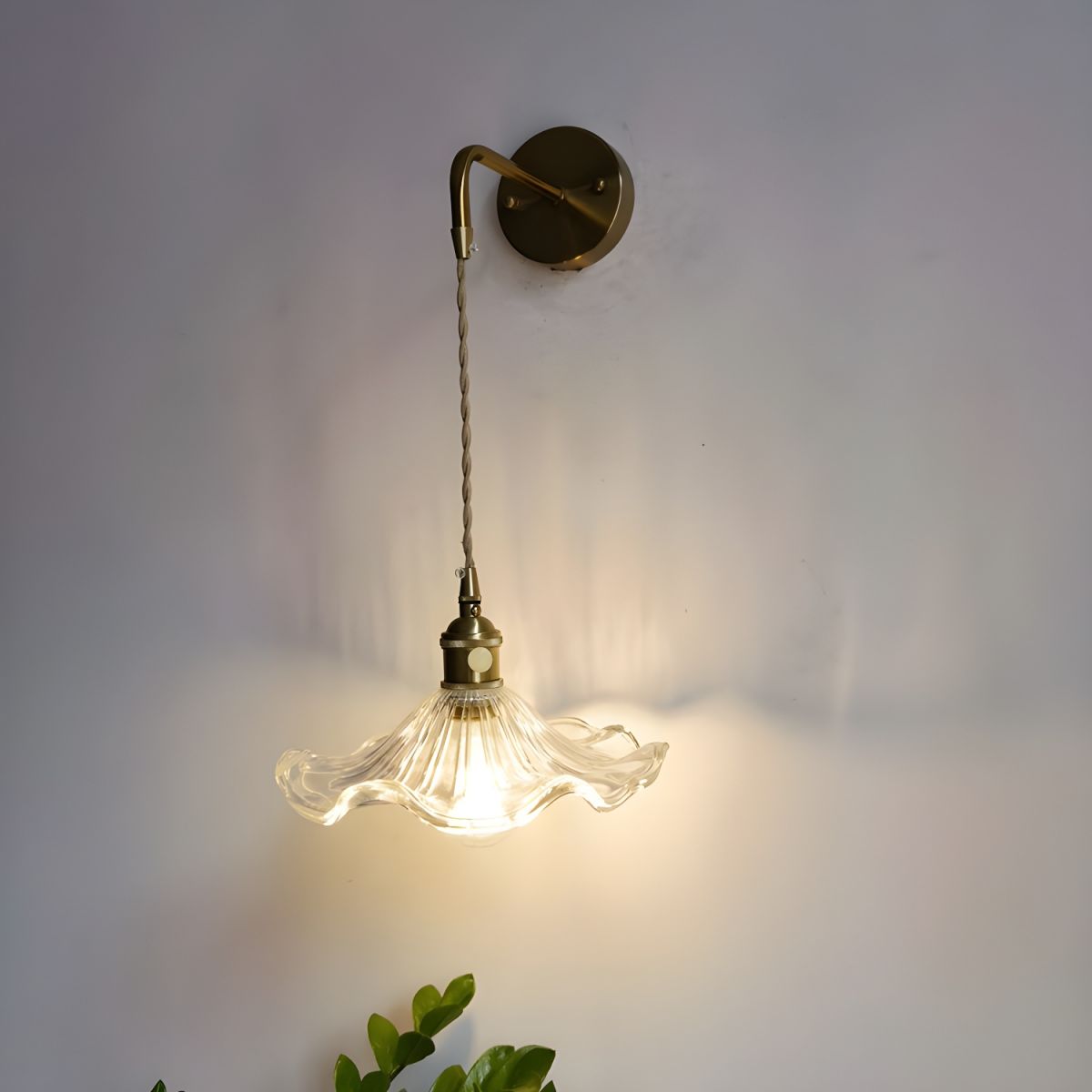 Contemporary Glass Wall Light for Bedroom, Living room