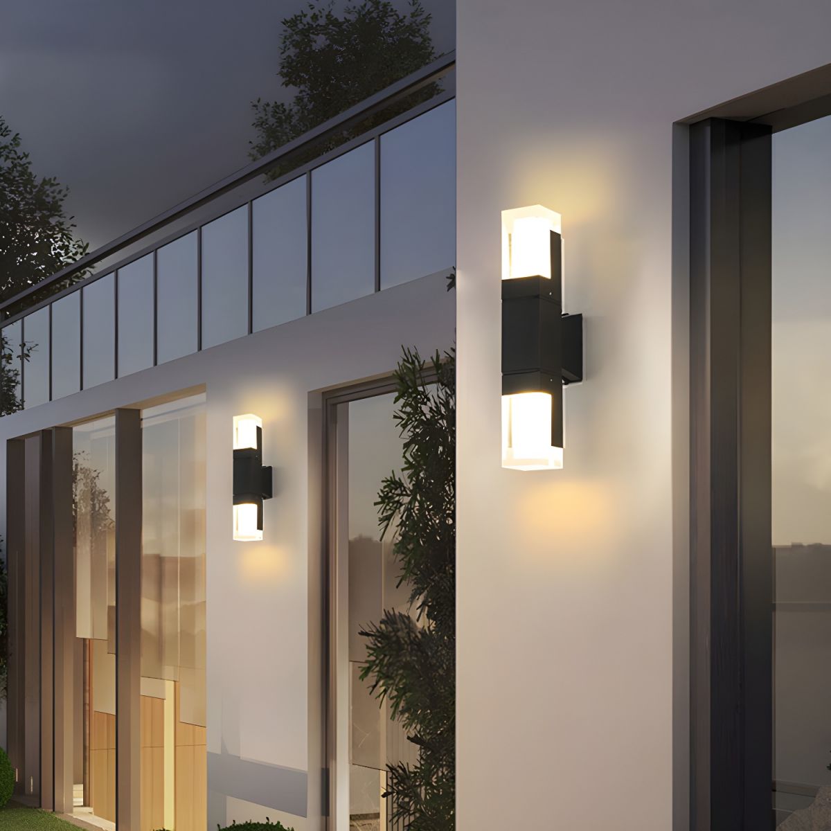 IP65 Contemporary Aluminum Black LED Outdoor Wall Lights