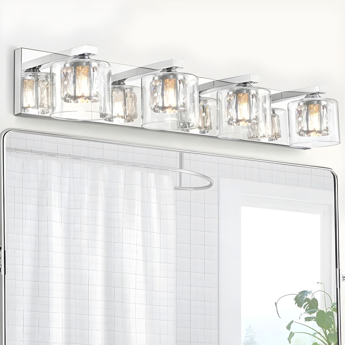 Simple Glass Mirror Bathroom Wall Lighting